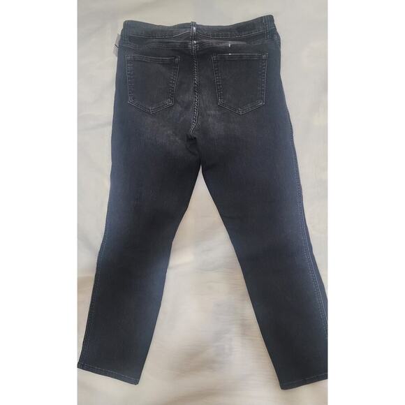 Kut From The Kloth Women's Black Jeans Size 12 High Rise Ankle Slim Straight Leg - Picture 2 of 5